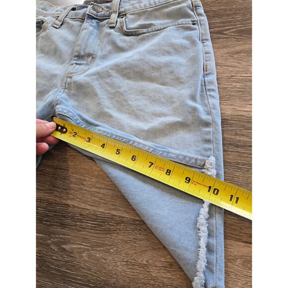 Original Use Skinny Jean Shorts Size 30 Light Wash Raw Hem Stretch Denim Y2K - Picture 7 of 8